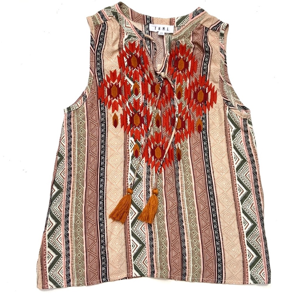 THML Embroidered Tribal Tank - Picture 4 of 11